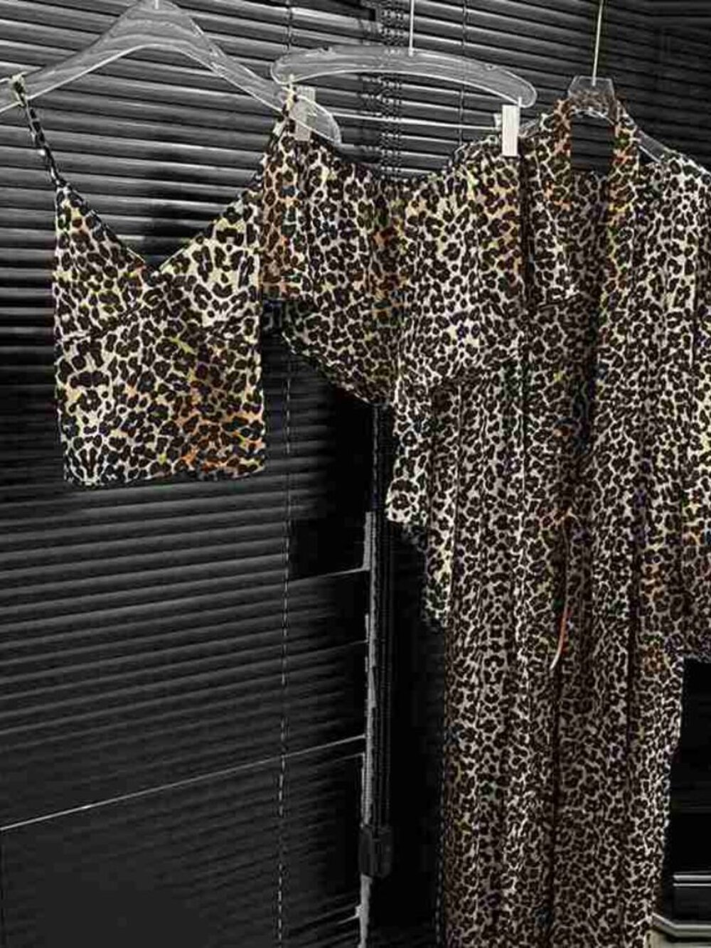 Leopard Print 3-Piece Pajamas Set